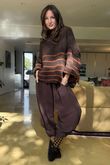Big Softie Stripe Funnel Grunge Knit Chocolate Rust